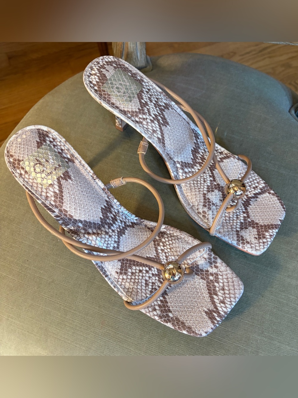 Dolce Vita NWOB MYLEE Heeled Sandals Nude/Snake 8.5